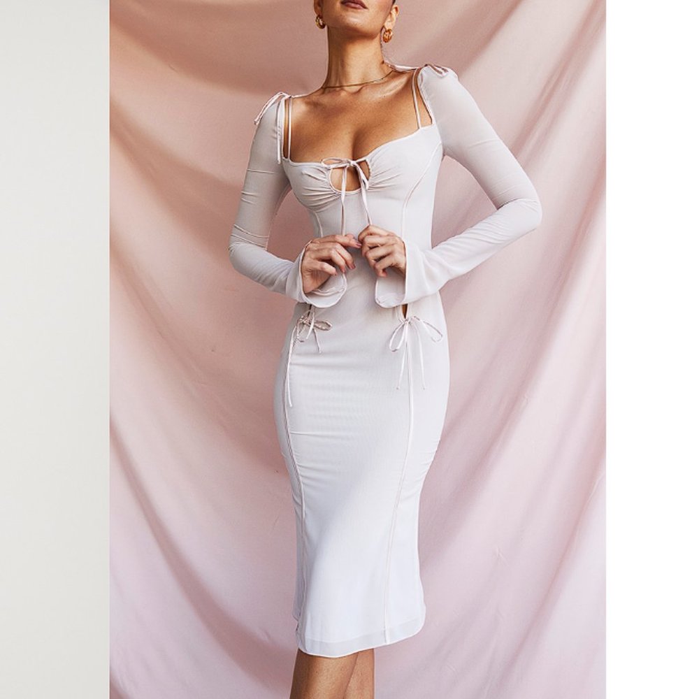 HOUSE OF CB 'Ophelia' Crystal Cutout Midi Dress NWOT - Picture 9 of 13